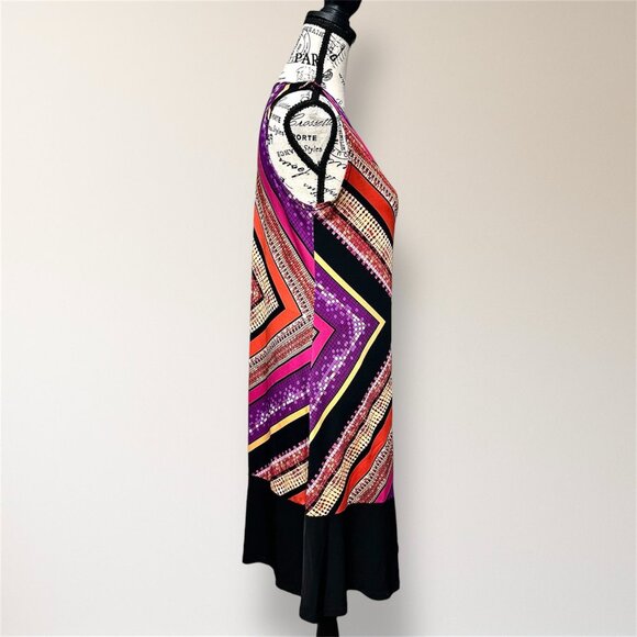 Tiana B Womens S Black Pink Yellow Sleeveless Sheath Lightweight Dress Retro Y2K - Picture 3 of 6